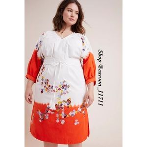 NWT Anthropologie Clemente Dip Dyed Embroidered Dress 22W